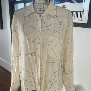 Astr cream colored hi low blouse size small